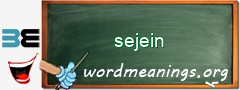 WordMeaning blackboard for sejein